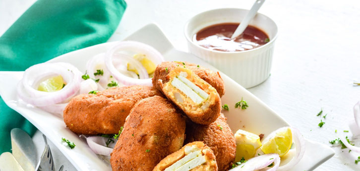 Del Monte Mint Mayo Stuffed Paneer Sandwich Fritters Recipe