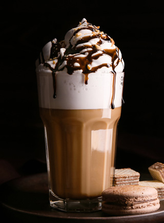 Frappe with Whipped cream &Â CHOCOLATE SYRUPÂ 