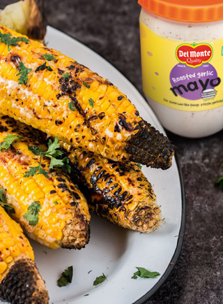 Mexican Grilled Corn With Roasted Garlic MayoÂ 