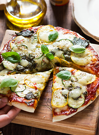 ZUCCHINI PIZZA WITH PIZZA SAUCE